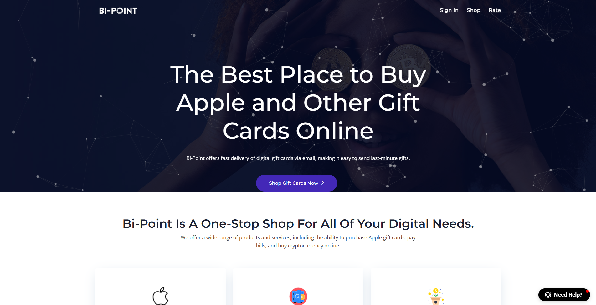 Bi-Point Gift Card E-commerce Website